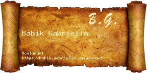 Babik Gabriella névjegykártya